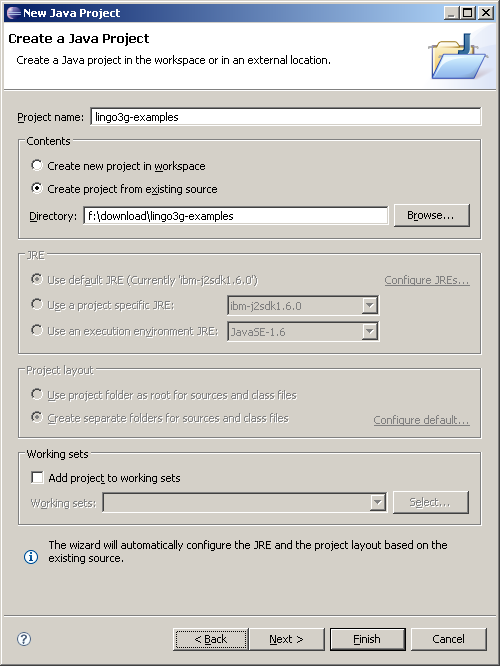 Setting up Lingo3G Java API in Eclipse IDE