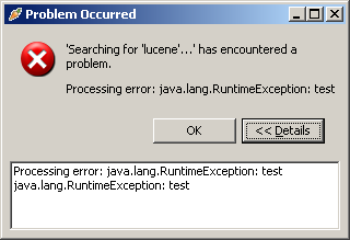 Lingo3G Document Clustering Workbench error dialog