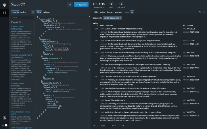 More-like-this document similarity search result.