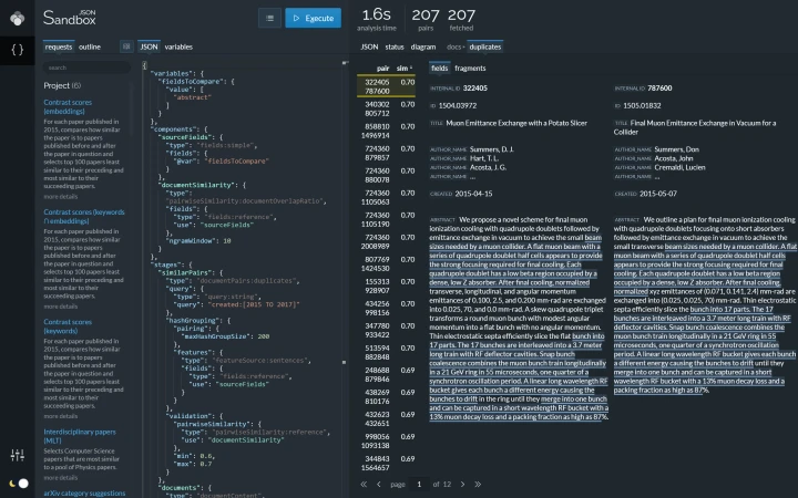 Visualization of duplicate document and overlap detection.