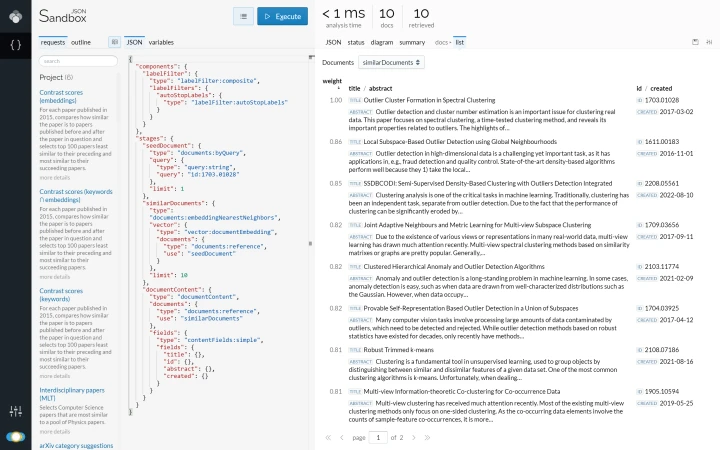 More-like-this document similarity search result.