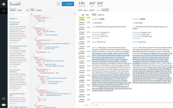 Visualization of duplicate document and overlap detection.