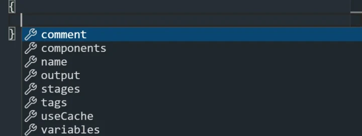 JSON request editor top-level autocomplete (light theme).