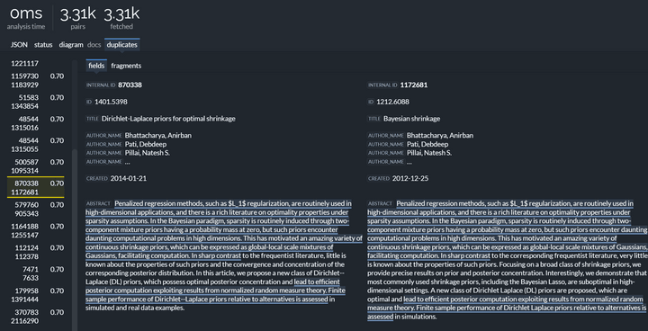 Field view with duplicated text fragments highlighted.