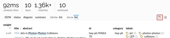 Excel export of a document list (light theme).
