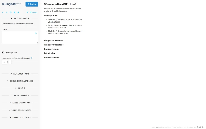 Lingo4G Explorer v1, overview.