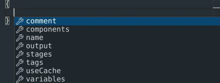 JSON request editor top-level autocomplete (light theme).