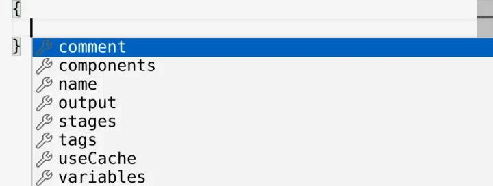 JSON request editor top-level autocomplete (light theme).