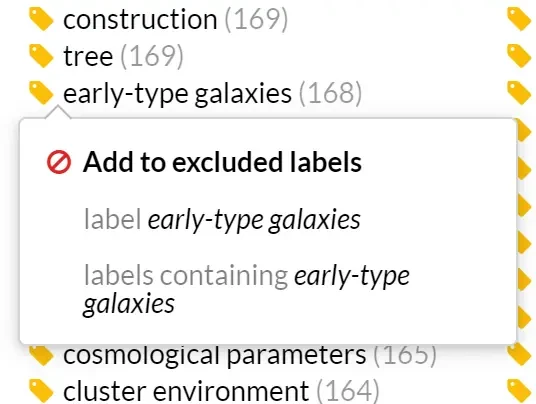 List of labels Lingo4G extracted from the documents containing the word 'embeddings'.