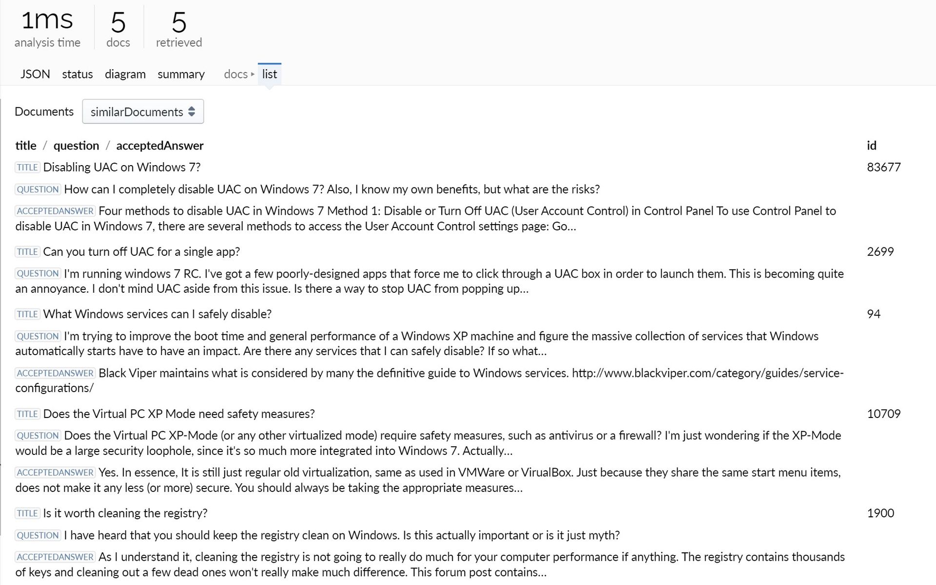 Similar documents, by LLM embedding vector (light theme).