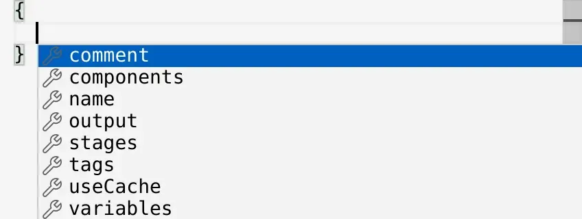 JSON request editor top-level autocomplete (light theme).