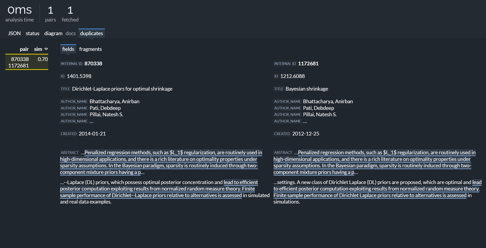 Snippet-like field view with duplicated text fragments.