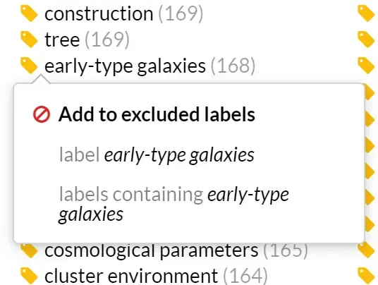 List of labels Lingo4G extracted from the documents containing the word 'embeddings'.