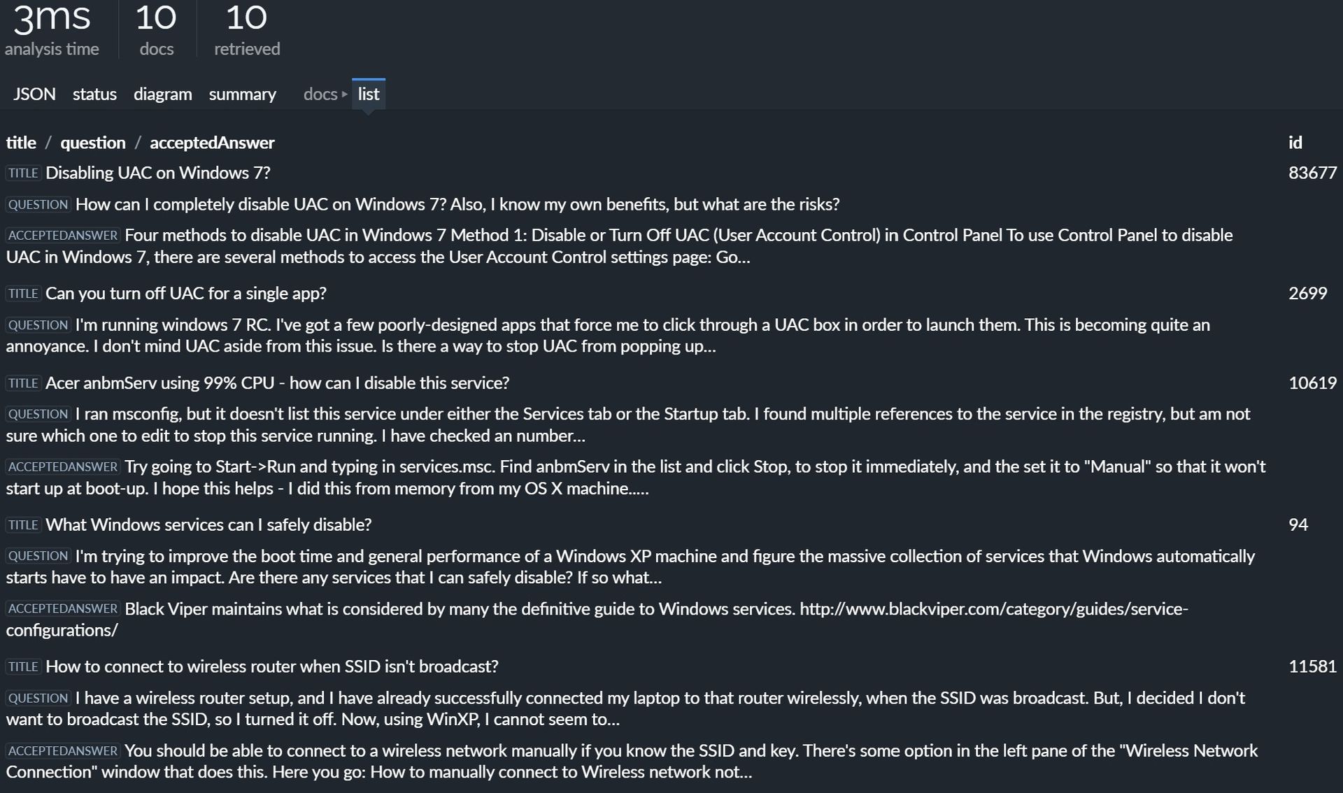 Search using natural language (light theme).