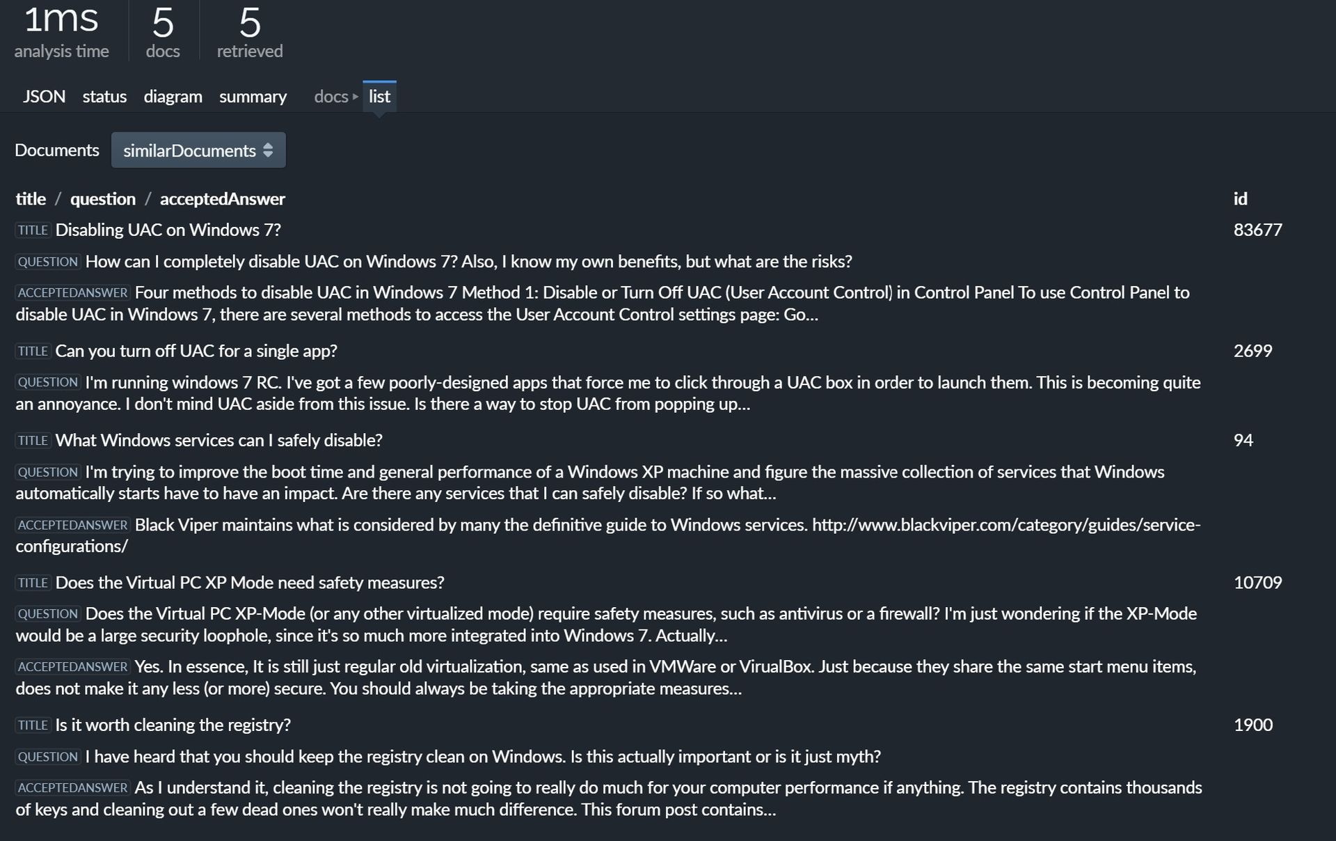 Similar documents, by LLM embedding vector (dark theme).