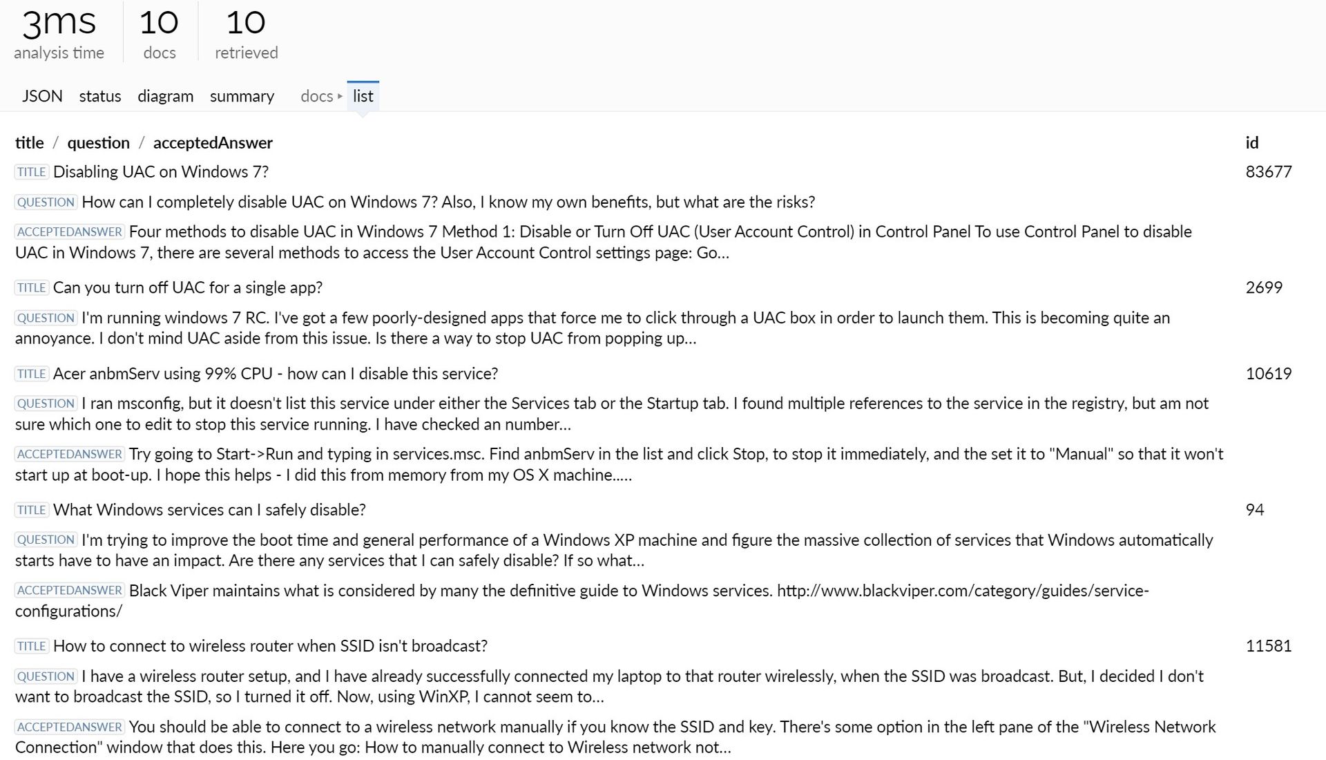 Search using natural language (light theme).